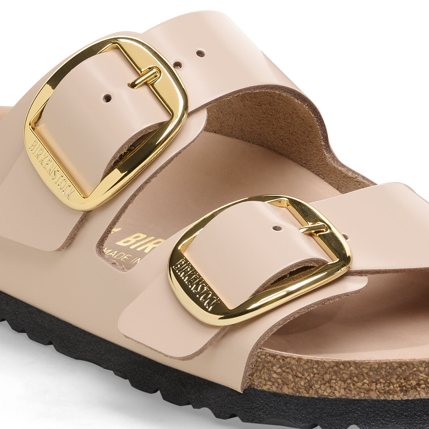 Birkenstock - Arizona Big Buckle Shine New Beige, Natural Leather - immagine 6