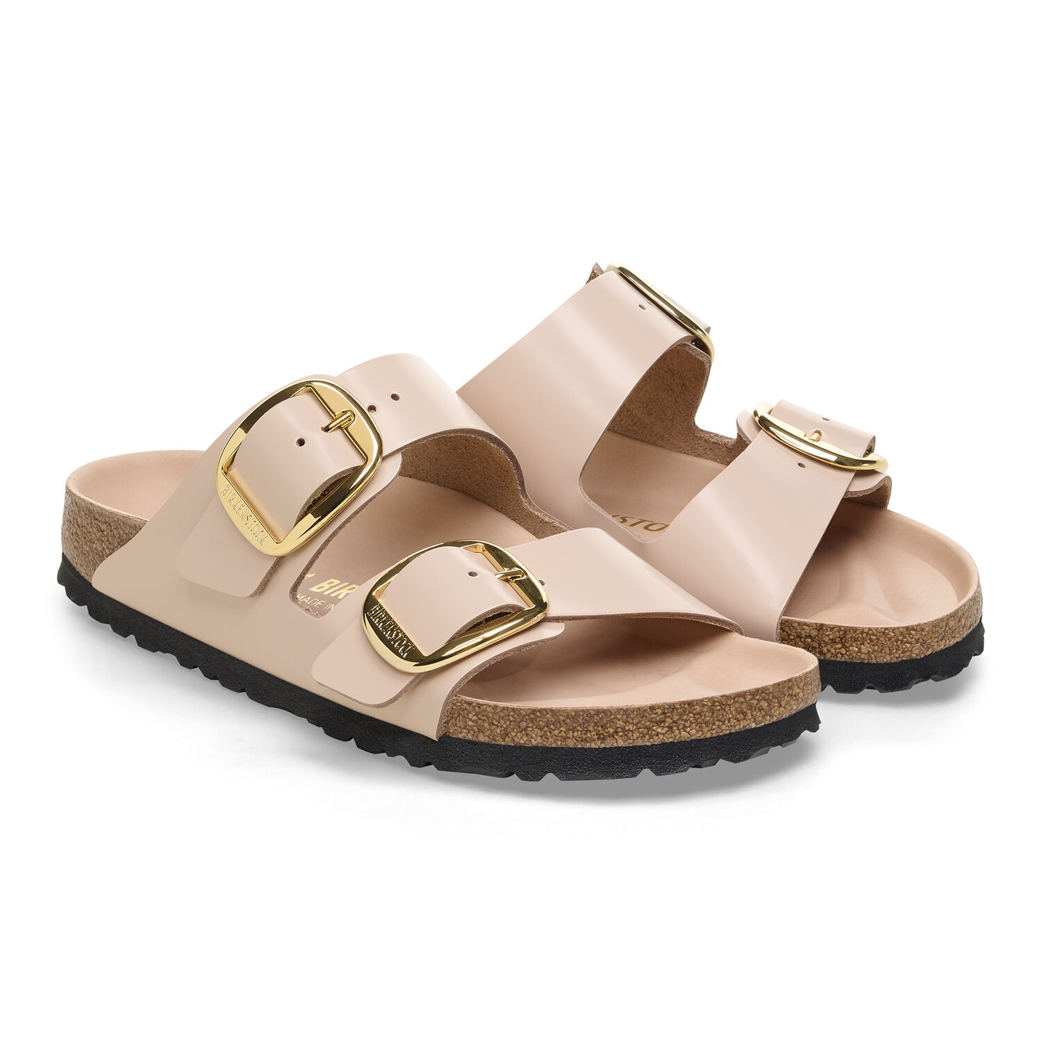Birkenstock - Arizona Big Buckle Shine New Beige, Natural Leather - immagine 4