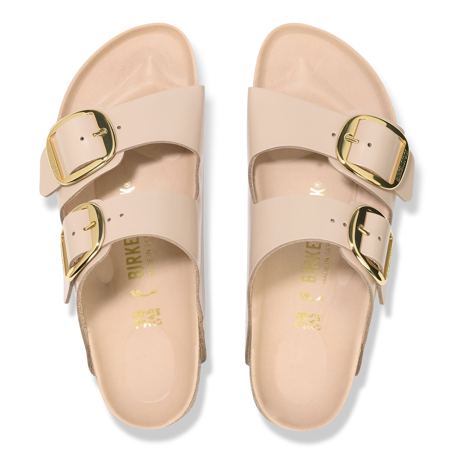 Birkenstock - Arizona Big Buckle Shine New Beige, Natural Leather - immagine 3