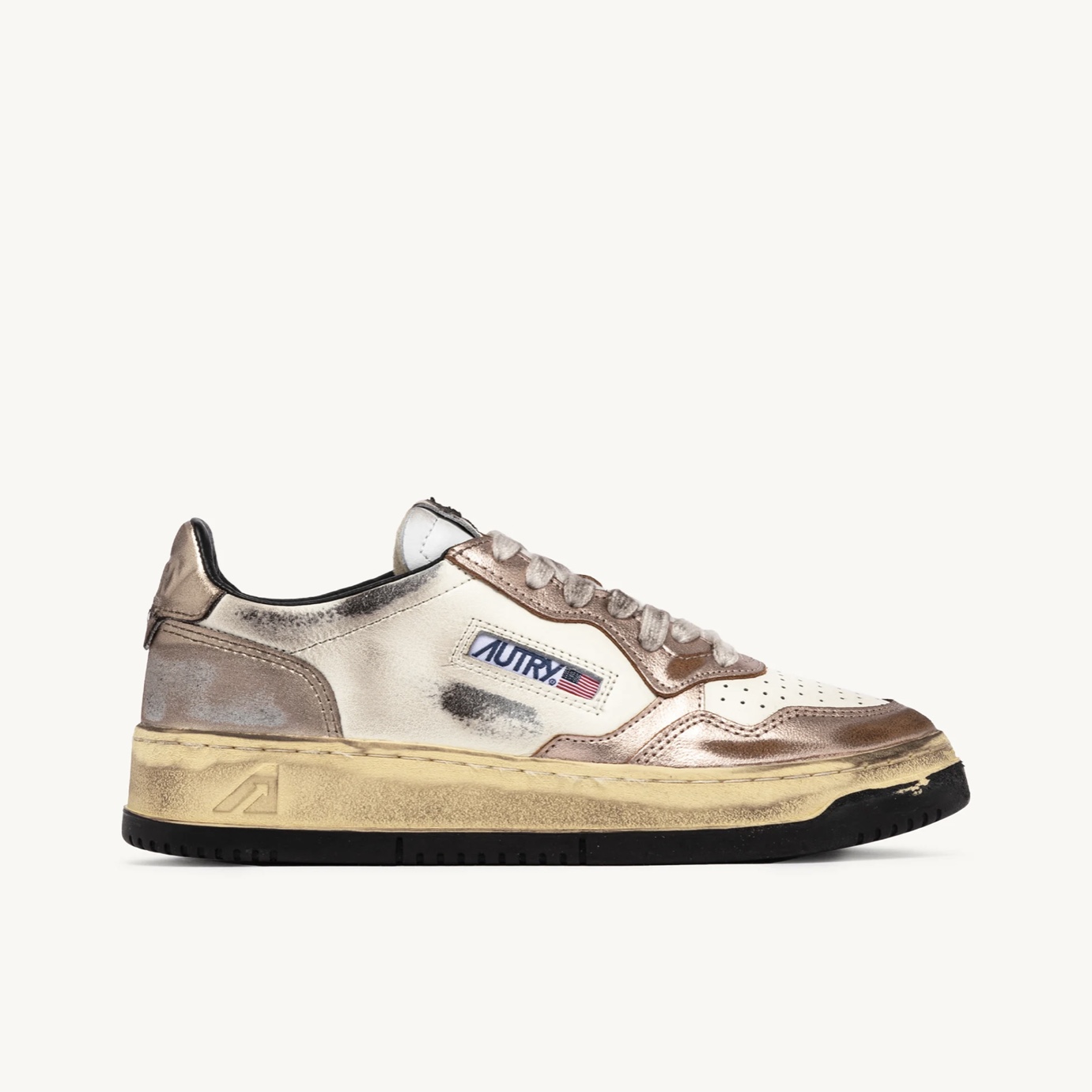 Autry - Sneaker Super Vintage Low in Pelle Metallic Rose