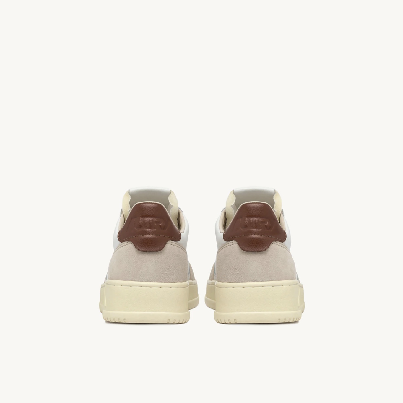 Autry - Sneaker Medalist Low in Pelle e Suede Bianca Marrone - immagine 3