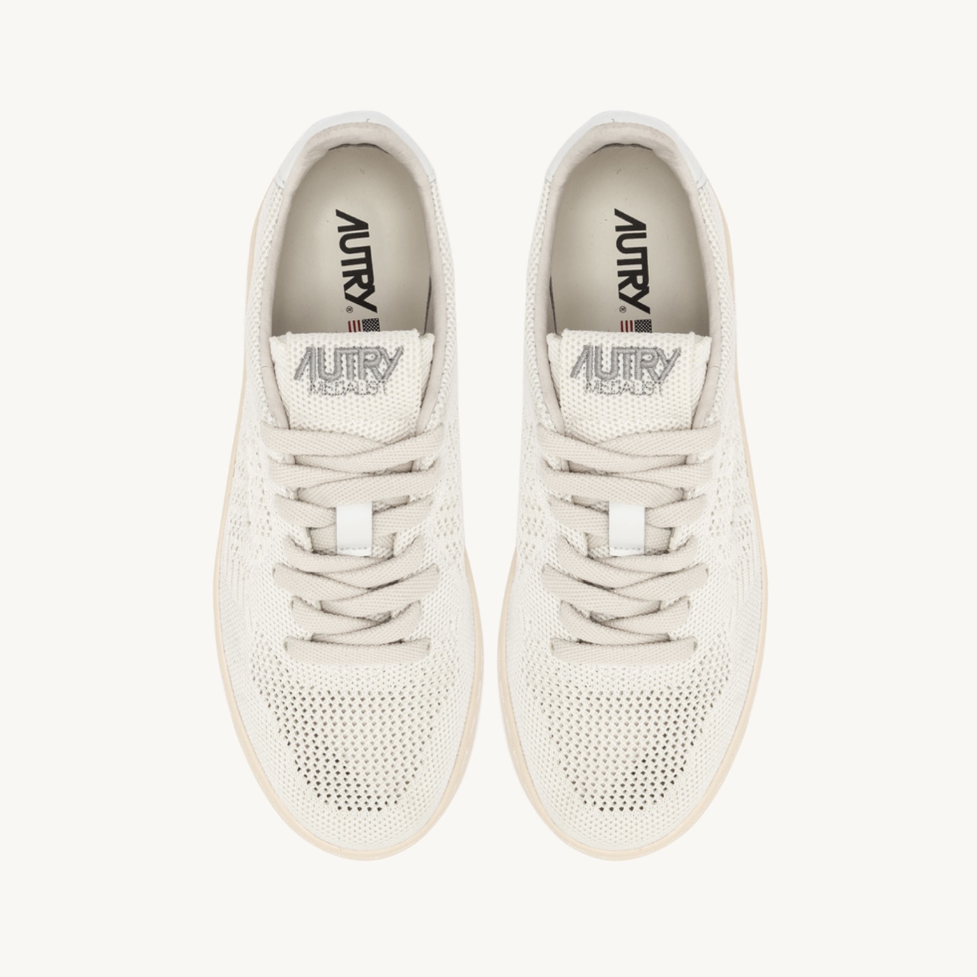 Autry - Medalist Easeknit Low in Tessuto Ivory - immagine 5