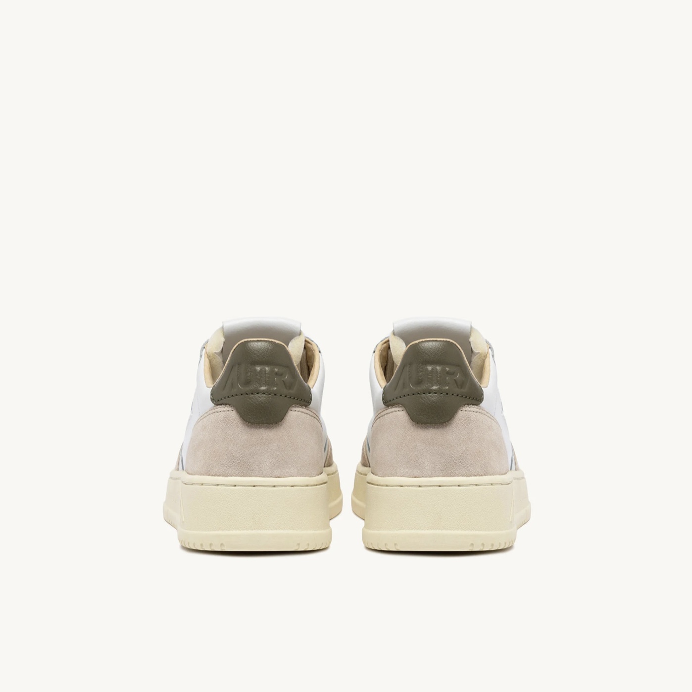Autry - Medalist Low in Pelle e Suede Bianco Covert Green - immagine 3