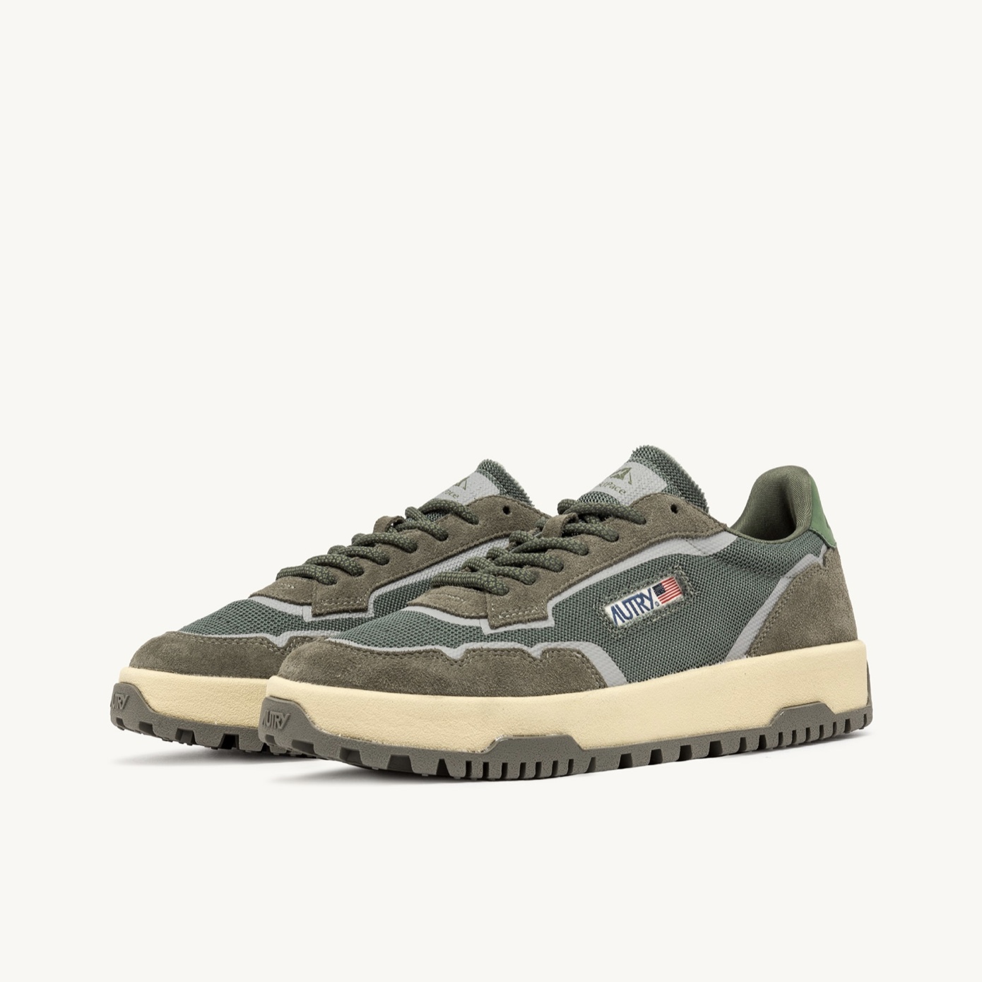 Autry - Wildpace Low in Mesh e Suede Schio Military - immagine 3