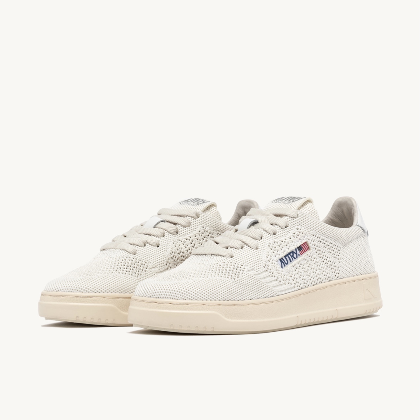 Autry - Medalist Easeknit Low in Tessuto Ivory - immagine 2