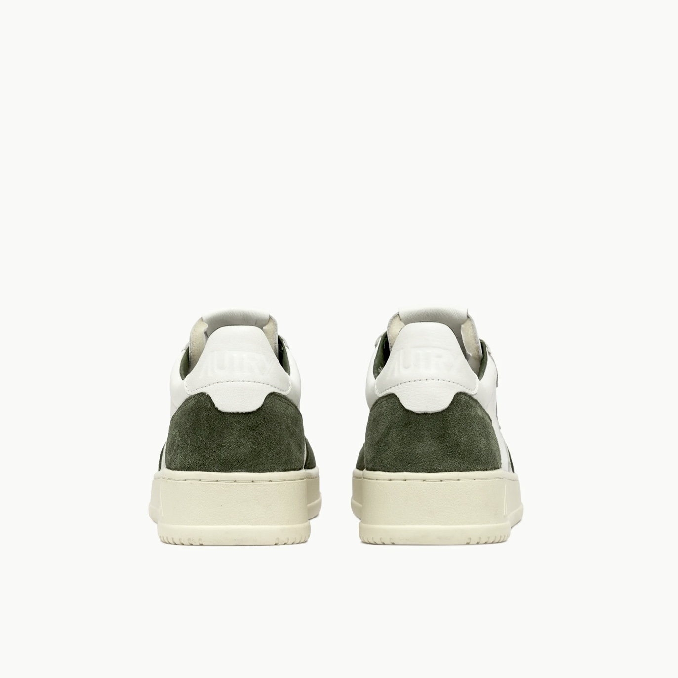 Autry - Medalist Low in Pelle di Capra e Suede Bianco Bottle - immagine 3