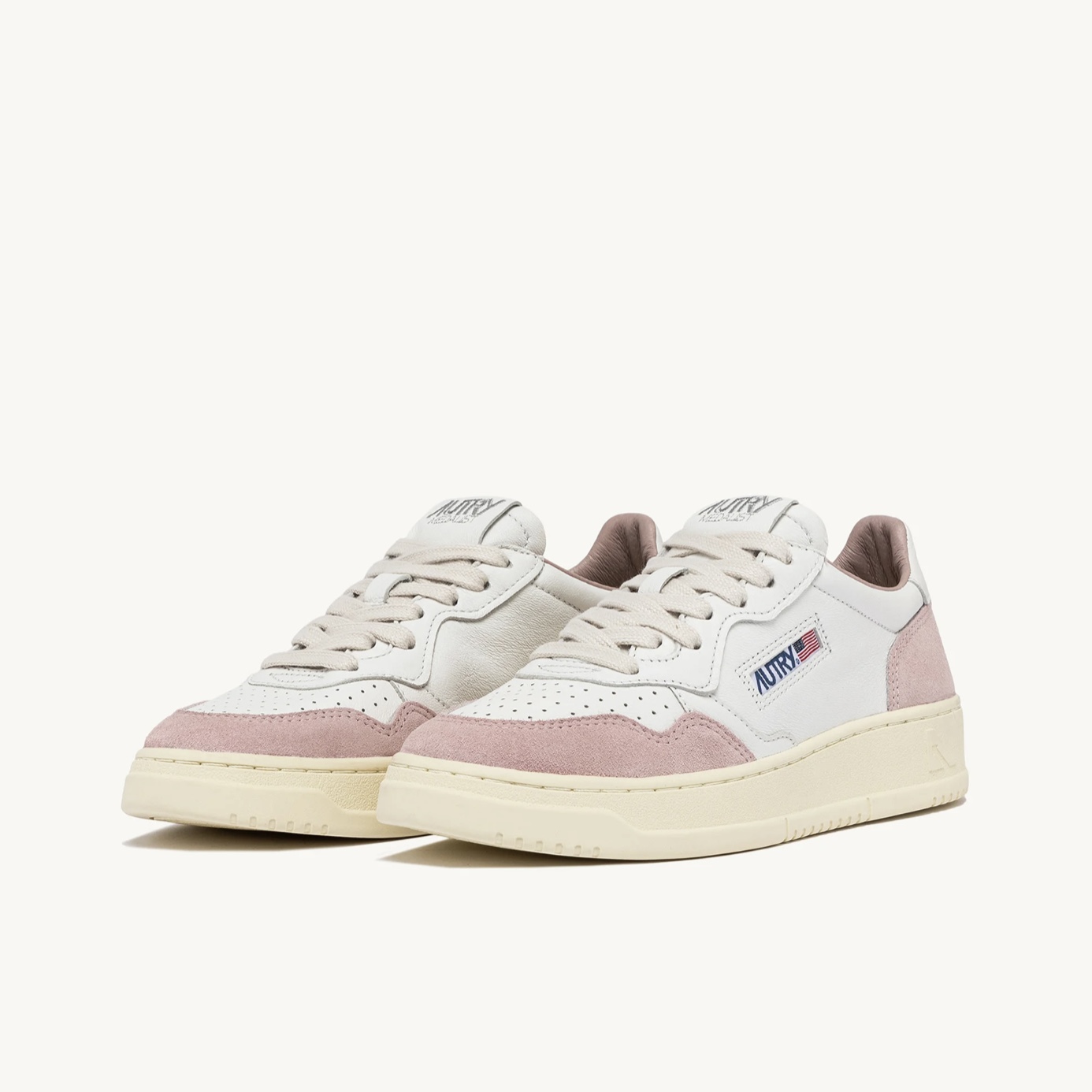 Autry - Medalist Low in Pelle Suede Bianco Powder - immagine 2