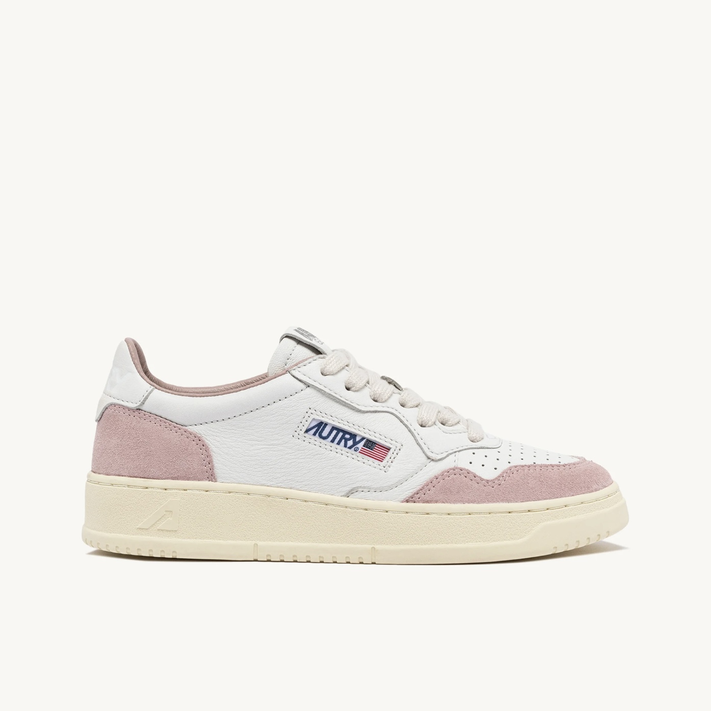 Autry - Medalist Low in Pelle Suede Bianco Powder