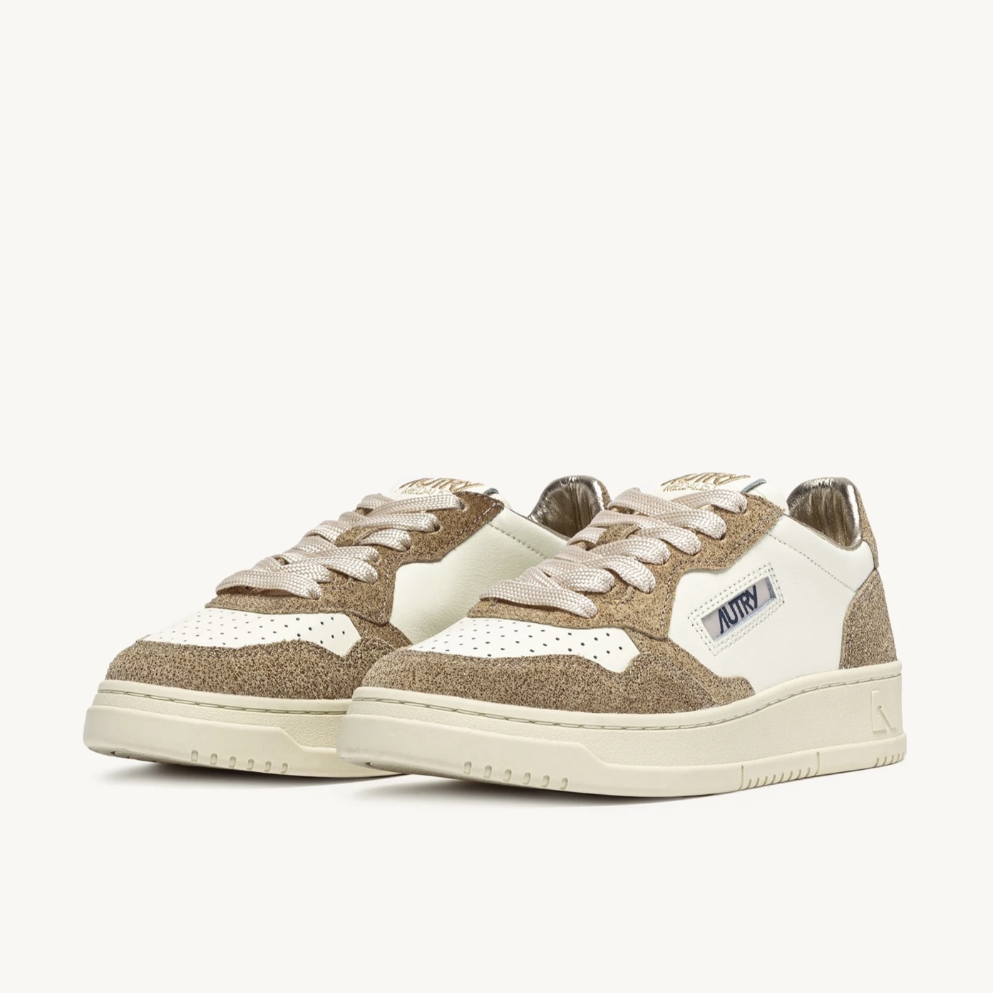 Autry Sneakers Medalist Low in Pelle e Glitter Sand - immagine 2