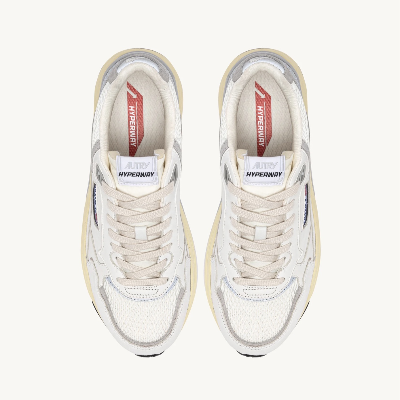 Autry Sneakers Hyperway in Mesh e Suede Bianco Grigio - immagine 5