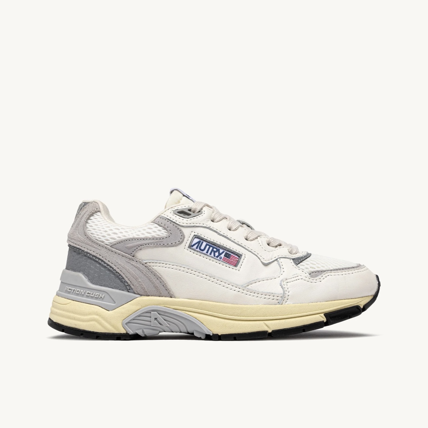 Autry Sneakers Hyperway in Mesh e Suede Bianco Grigio