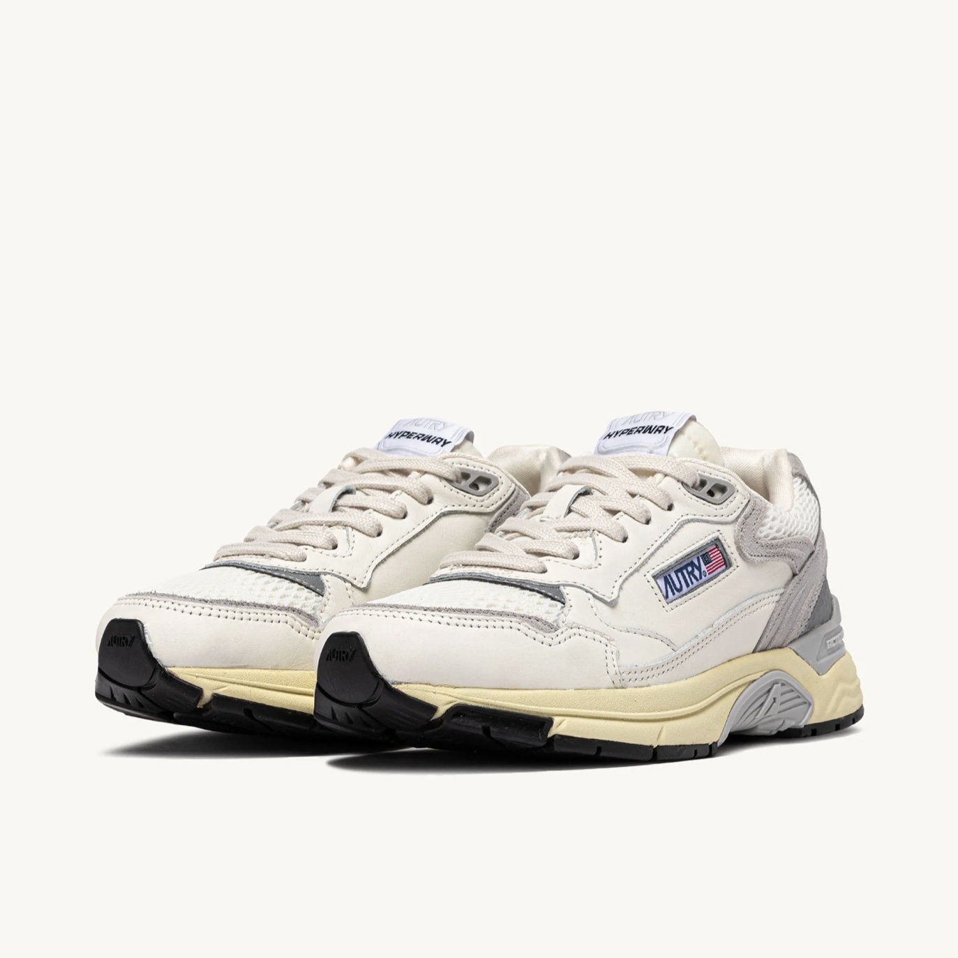 Autry Sneakers Hyperway in Mesh e Suede Bianco Grigio - immagine 2