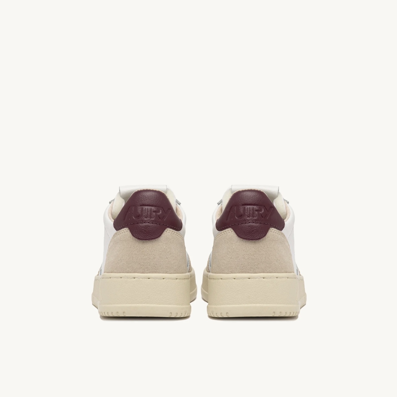 Autry - Sneakers Medalist Low in Pelle e Suede Bianco Burgundy - immagine 3