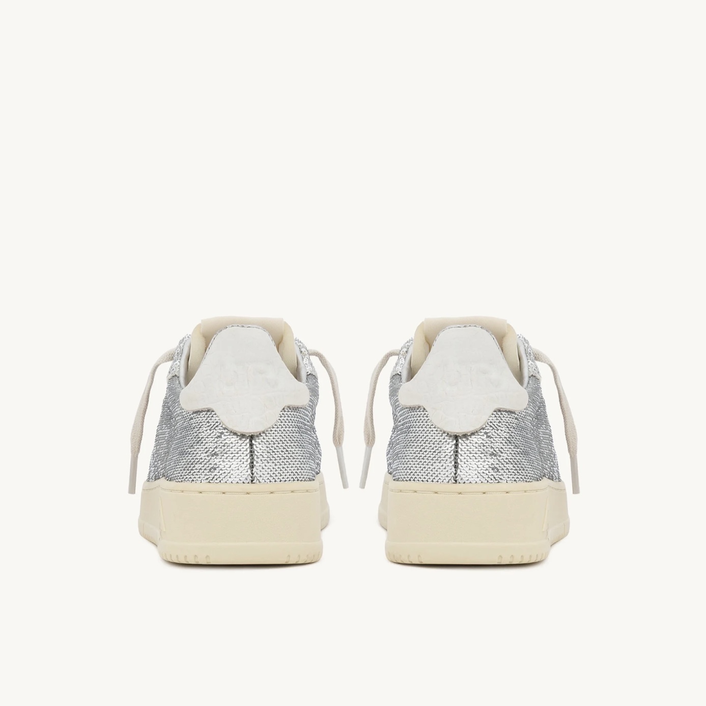 Autry Sneakers Dallas Low Sparkling in Paillettes Argento e Bianco - immagine 3