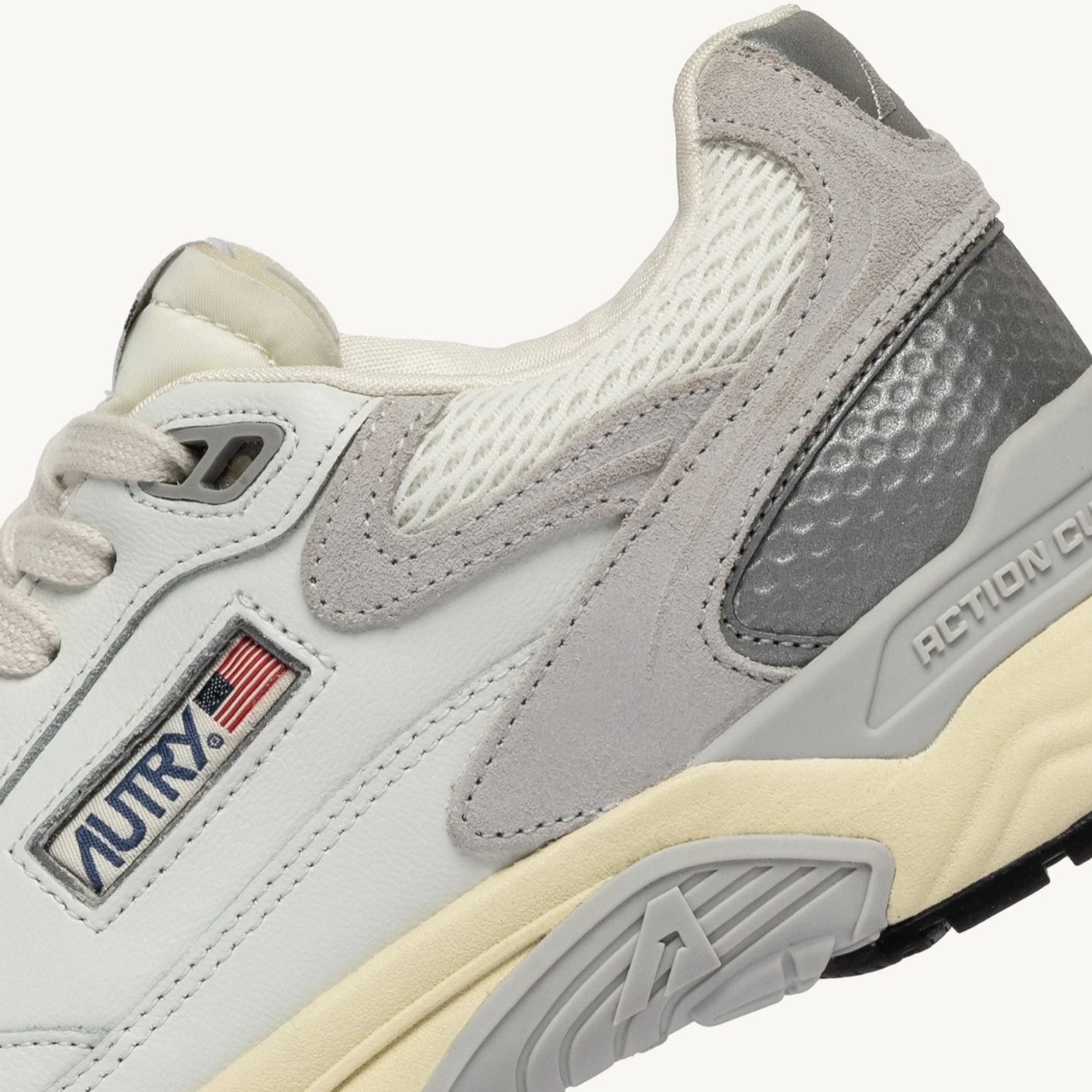 Autry Sneakers Hyperway in Mesh e Pelle Bianco Grigio - immagine 6