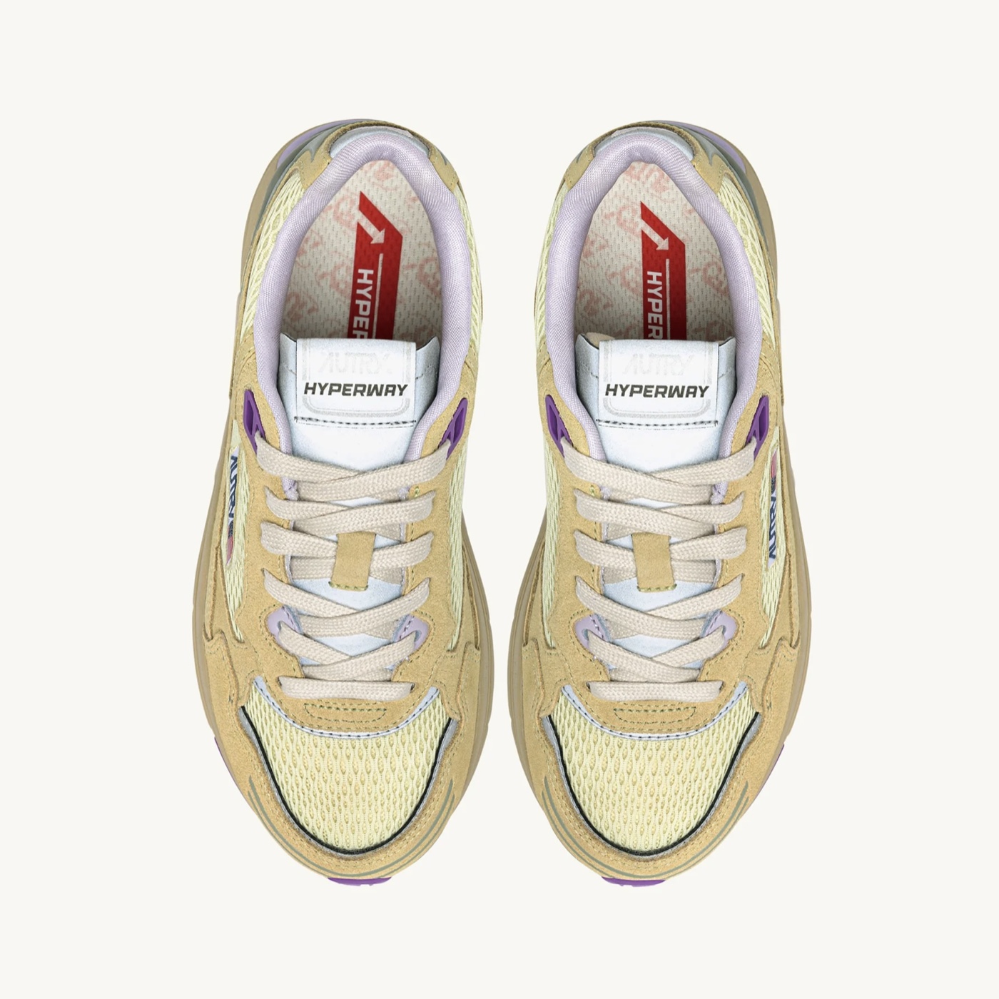 Autry Sneakers Hyperway in Mesh e Suede Straw Orchid Hust - immagine 6