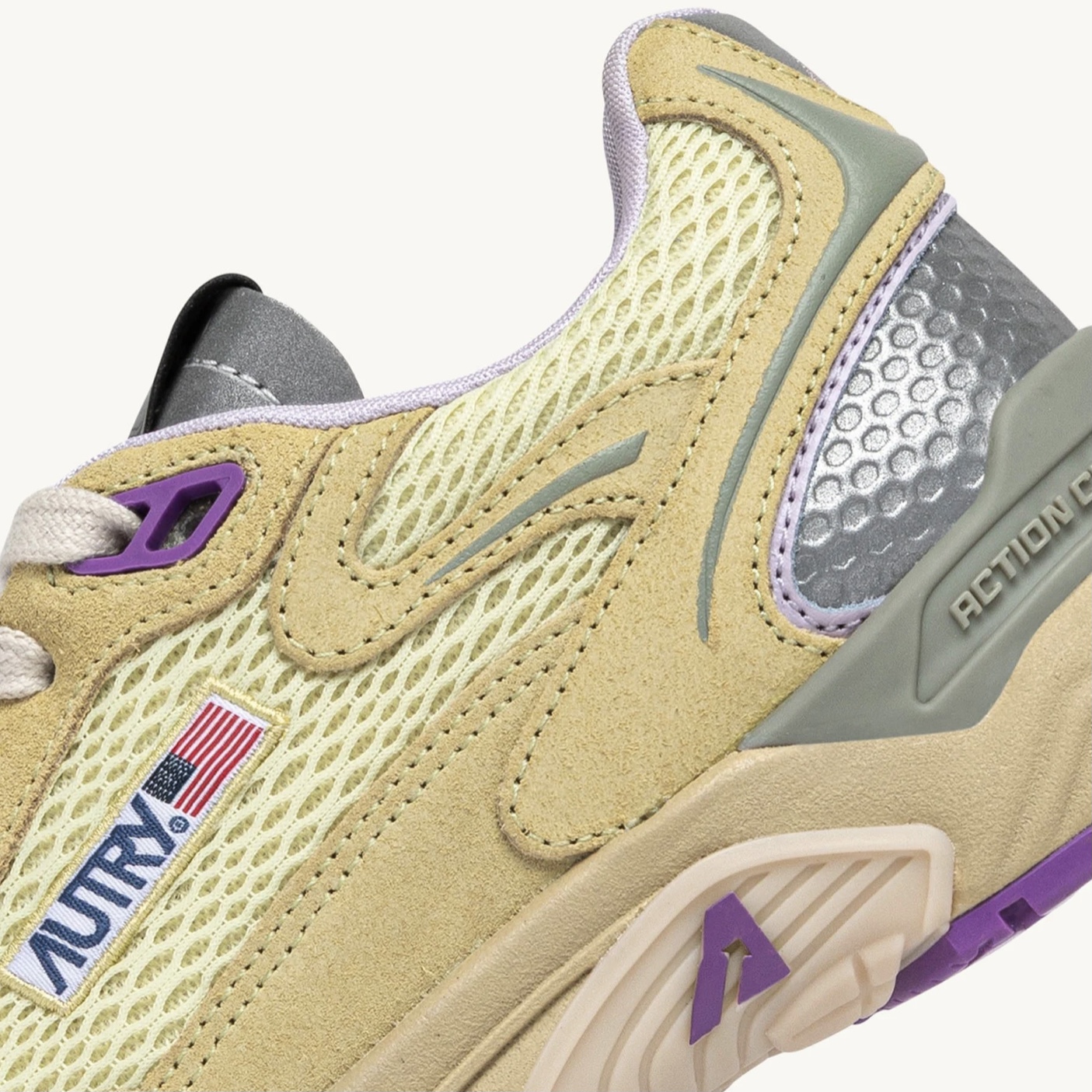 Autry Sneakers Hyperway in Mesh e Suede Straw Orchid Hust - immagine 7