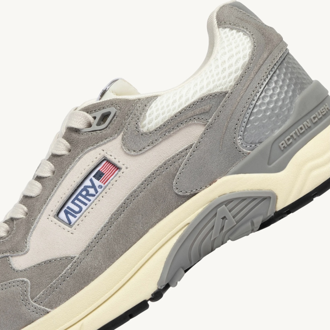 Autry Sneakers Hyperway in Mesh e Suede Bianco Grigio - immagine 6