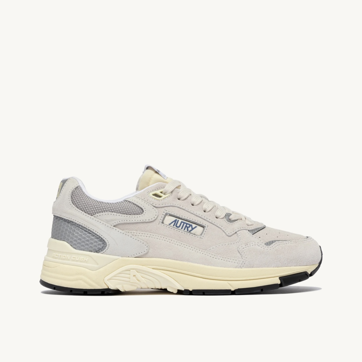 Autry Sneakers Hyperway In Mesh e Suede Bianco Argento