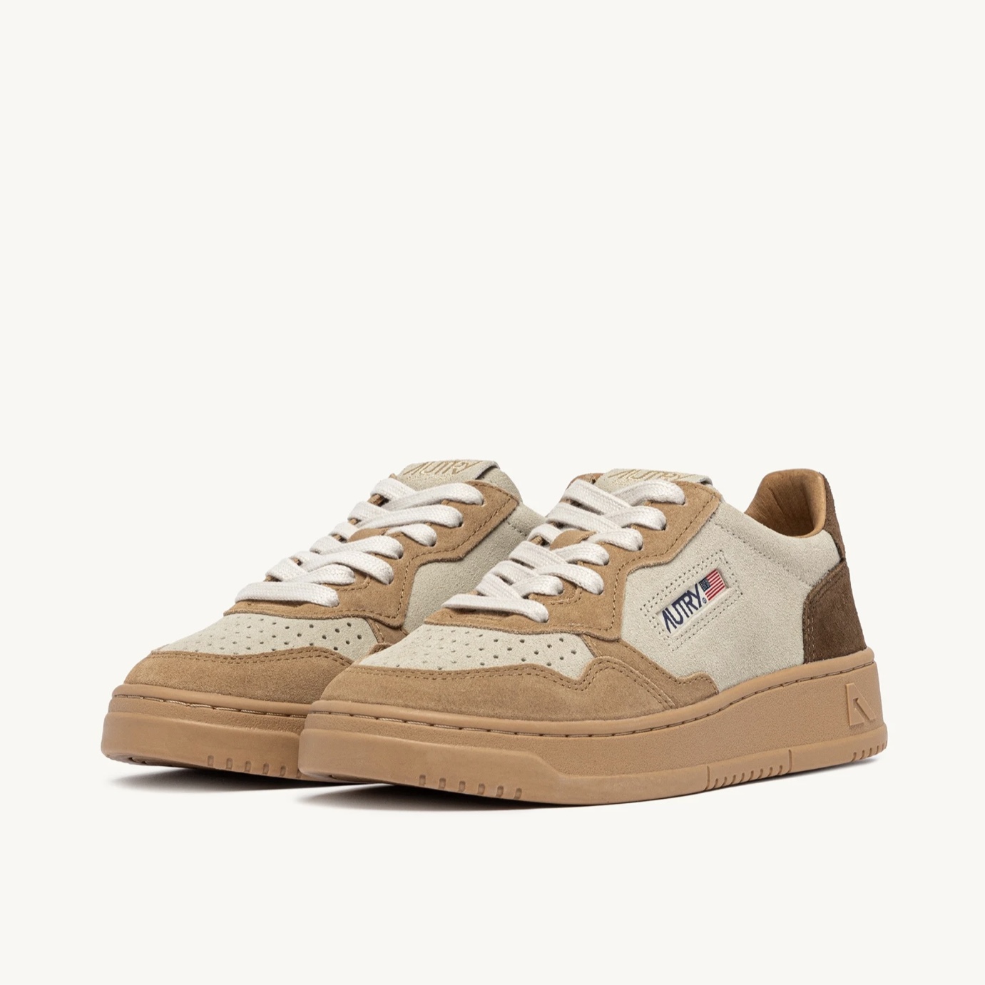 Autry Sneakers Medalist Low Tricolor in Suede Tundra Egg Peanut - immagine 2