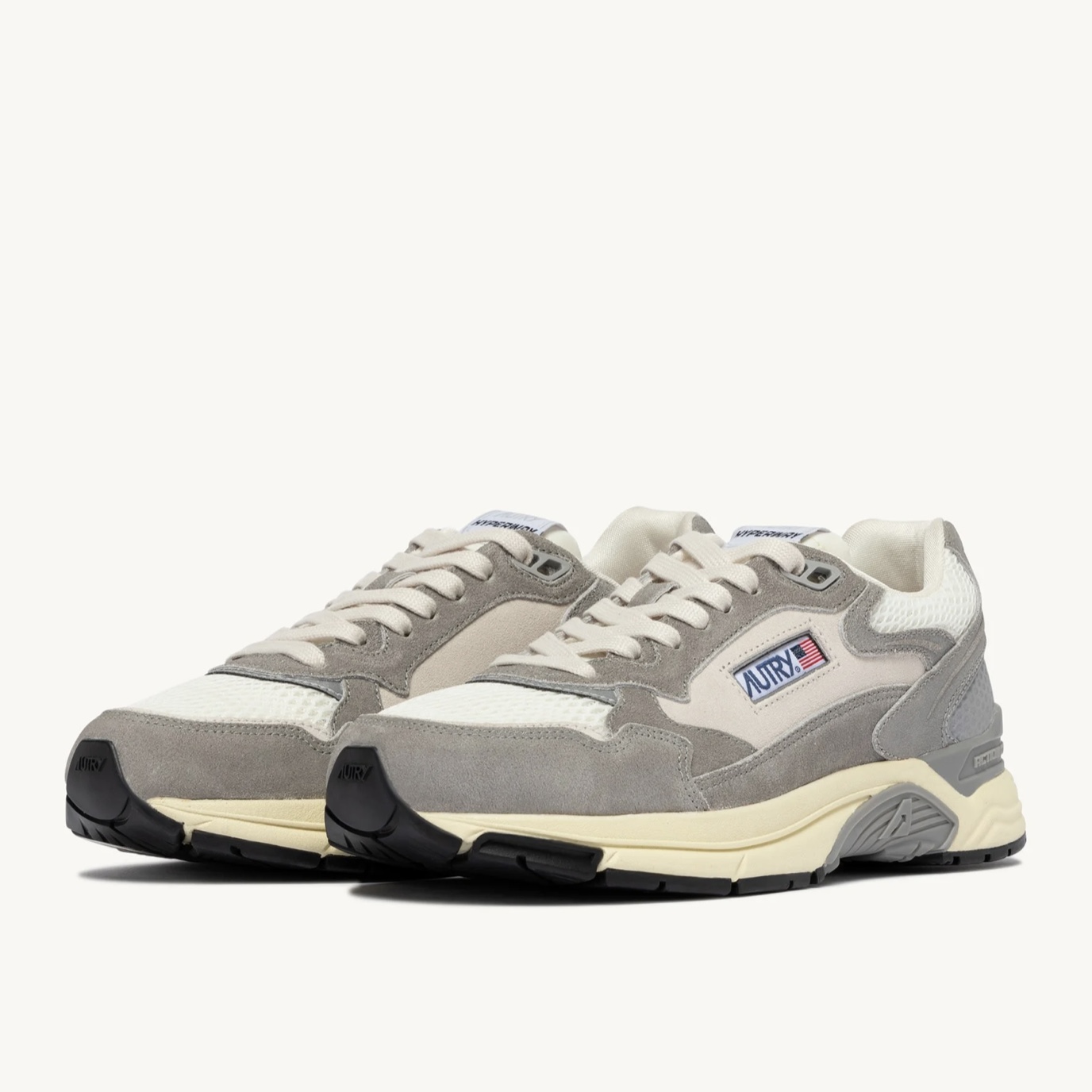 Autry Sneakers Hyperway in Mesh e Suede Bianco Grigio - immagine 2