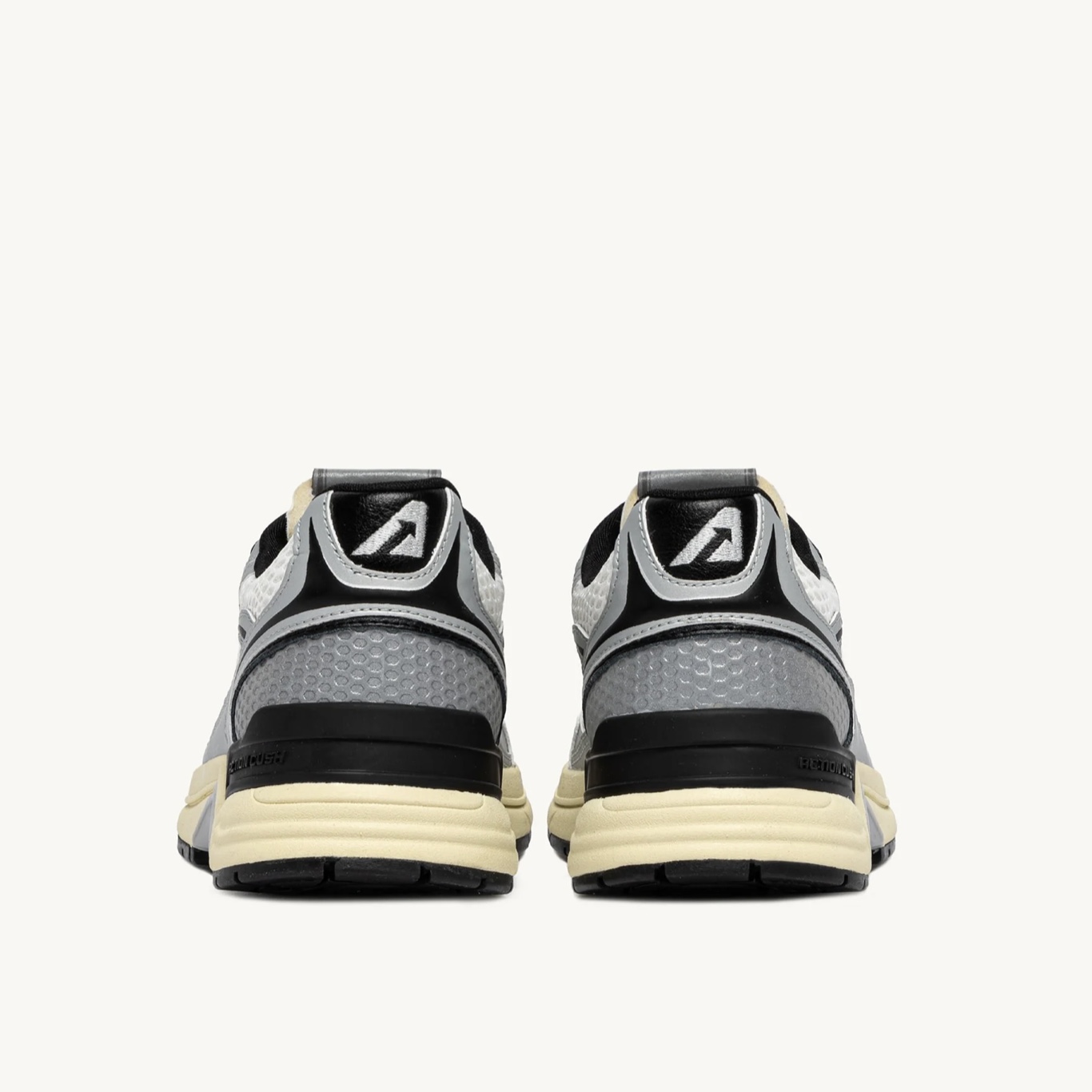 Autry Sneakers Hyperway in Pelle Sintetica e Mesh Bianco Argento Nero - immagine 4