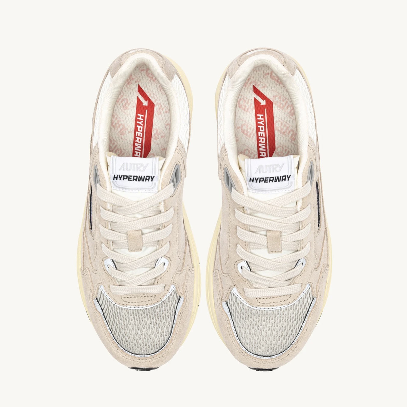 Autry Sneakers Hyperway in Mesh e Suede Sand e Argento - immagine 5