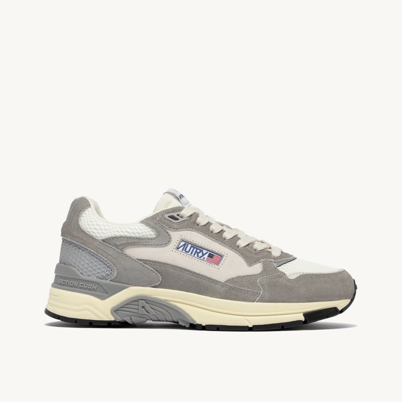 Autry Sneakers Hyperway in Mesh e Suede Bianco Grigio